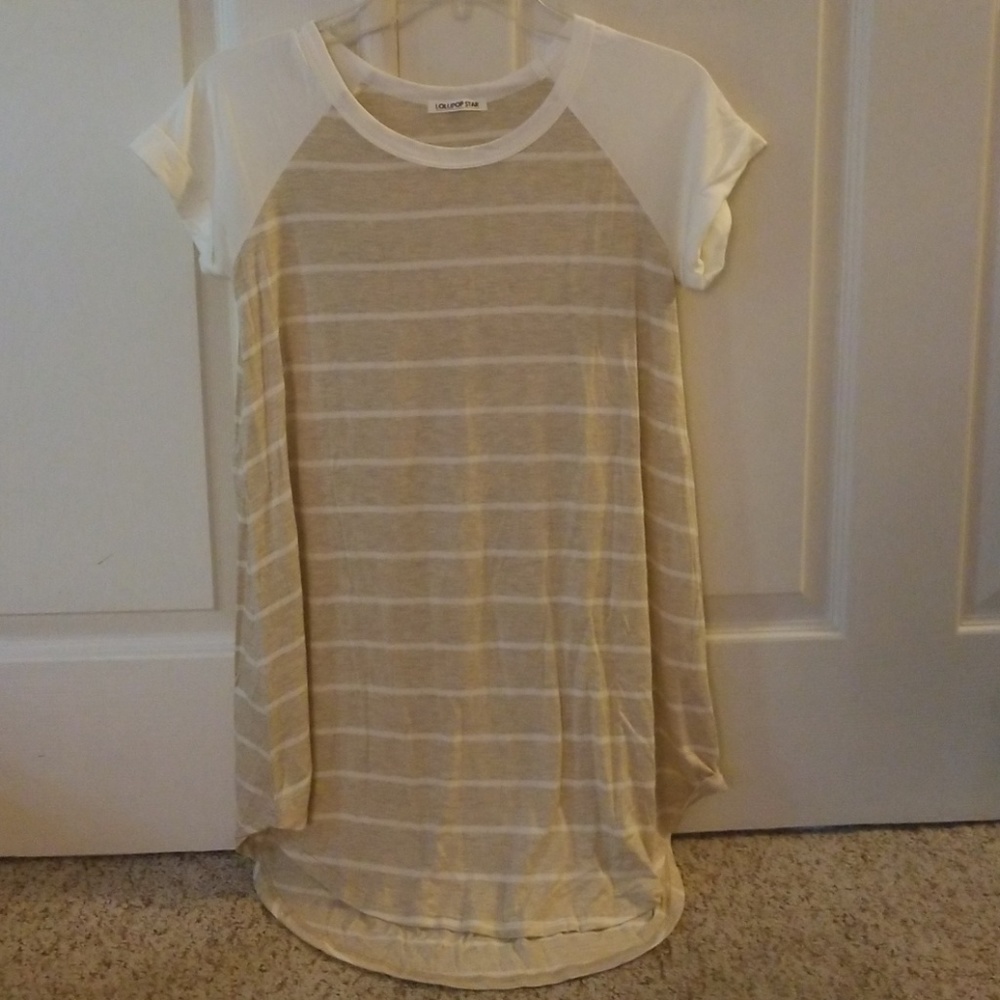 MED Lollipop Star tan/white stripe w/ white sleeve